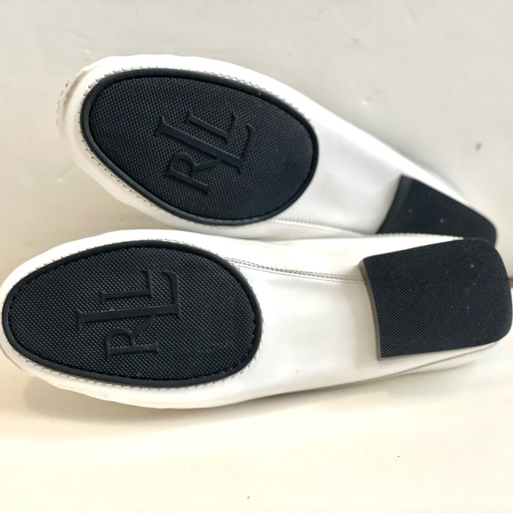 Lauren Ralph Lauren White Leather Mules with Silver Detail - Picture 8 of 13